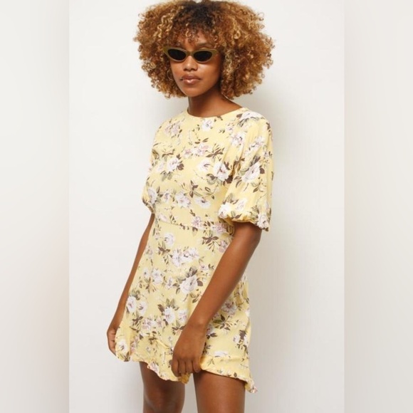 Faithfull the brand / Jeanette floral mini ruffle yellow pomeline floral XS - Picture 8 of 10